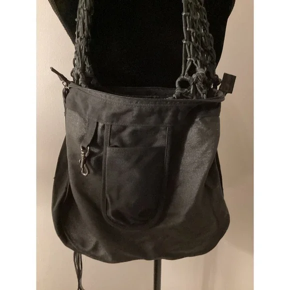 Eric Javits Black fishnet knotted purse satchel crossbody - Picture 8 of 9